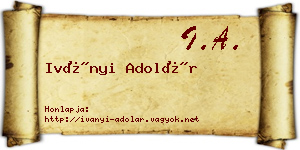 Iványi Adolár névjegykártya